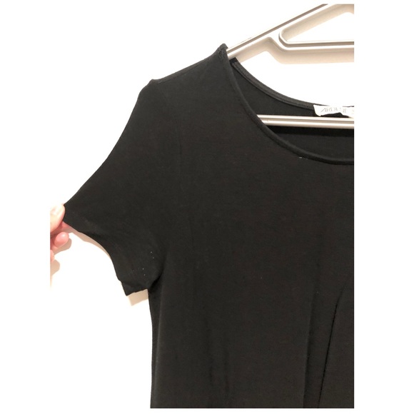 Midi Black Dress with short sleeves - Picture 2 of 4